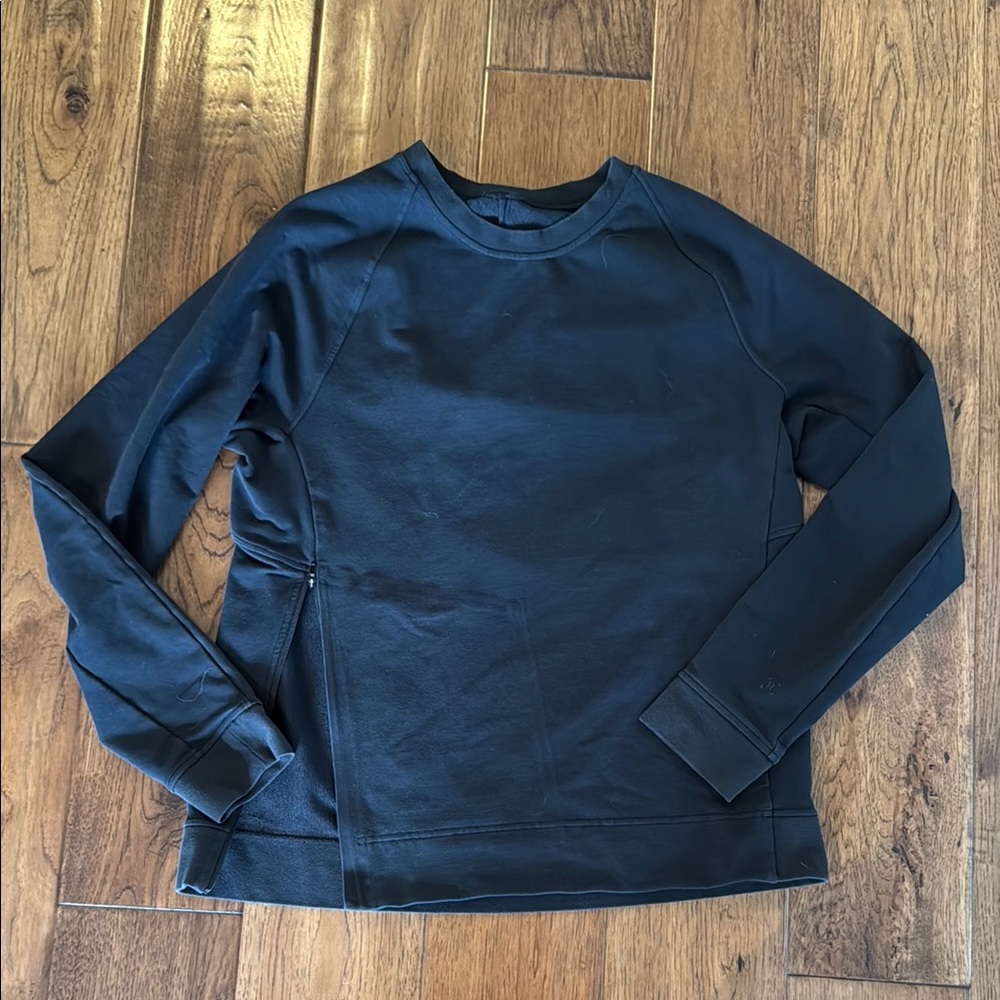 Lululemon Black Crewneck Sweatshirt Side Zipper
